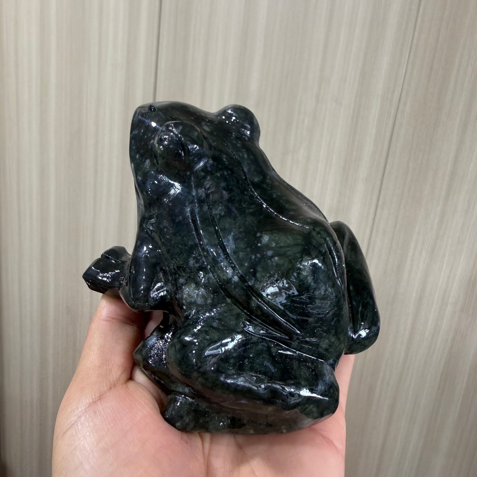 1.3LB natural Green jade carved Frog Quartz Crystal reiki healing 1pc