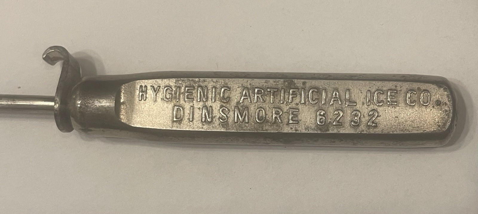 Vtg Advertising Ice / Coal Pick Metal Hygienic Artificial Ice Co Dinsmore 6232