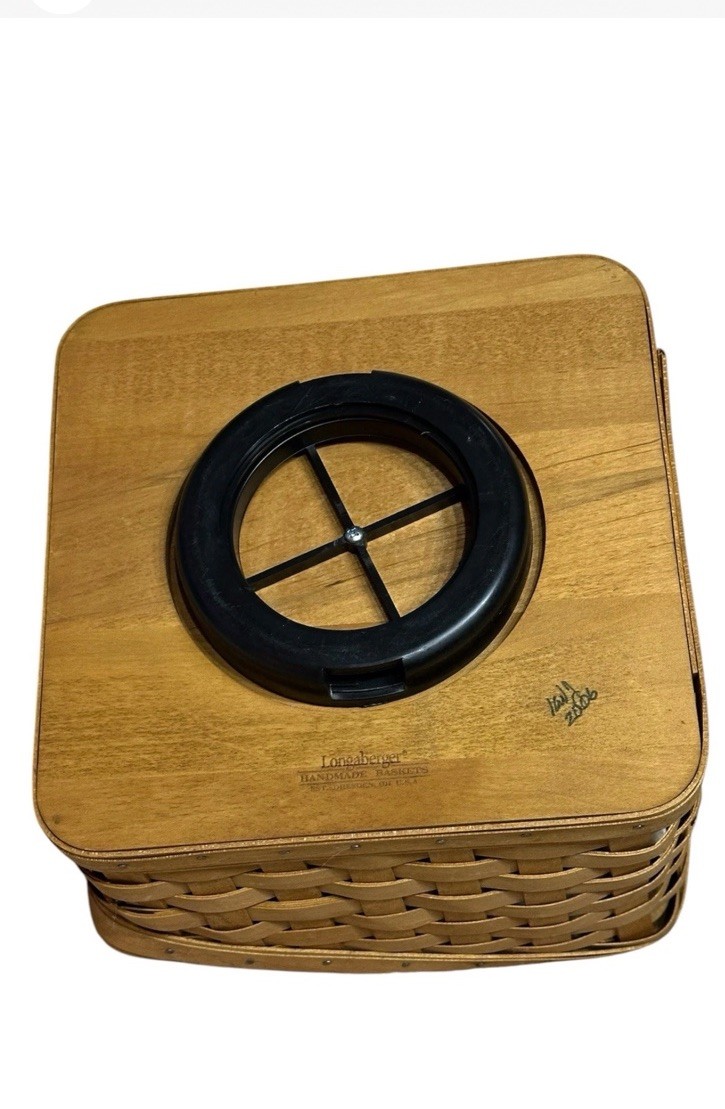 Longaberger Spin Organizer Basket Set – Warm Brown Stain