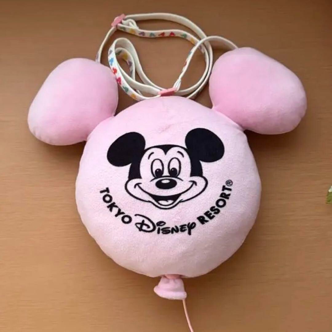 Tokyo Disney Mickey Balloon Shoulder Bag Pink Pochette Plush Pouch