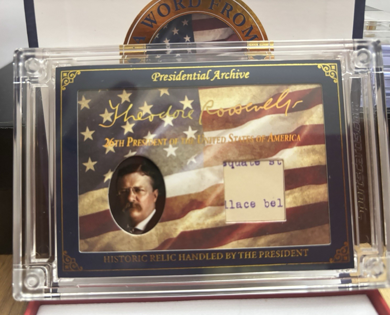 2025 POTUS Gold Theodore Roosevelt Relic Notated Rare Page From 26th President