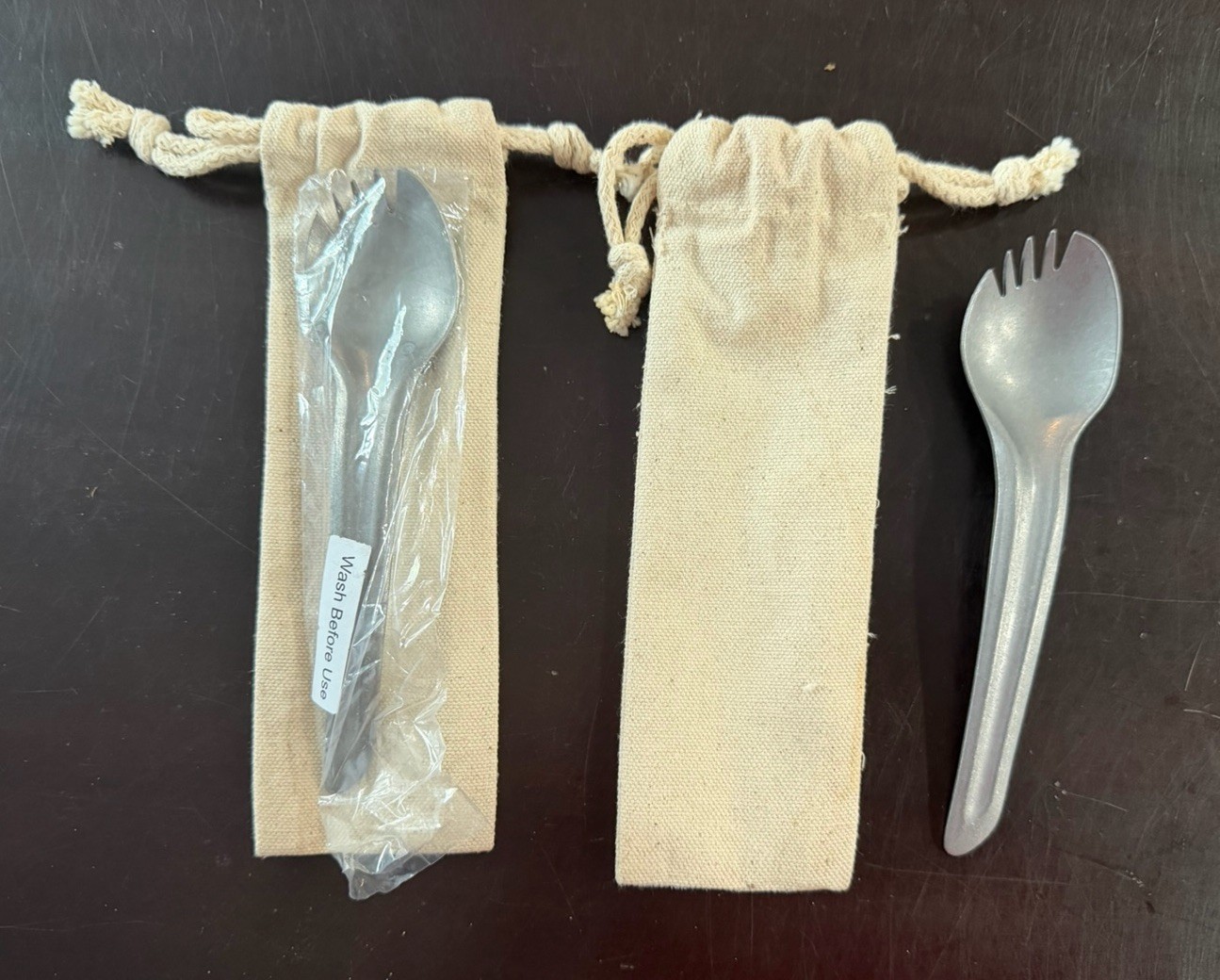 Disney Parks Star Wars Galaxy’s Edge Batuu Metal Spork W/ Pouch WDW NEW Lot Of 2