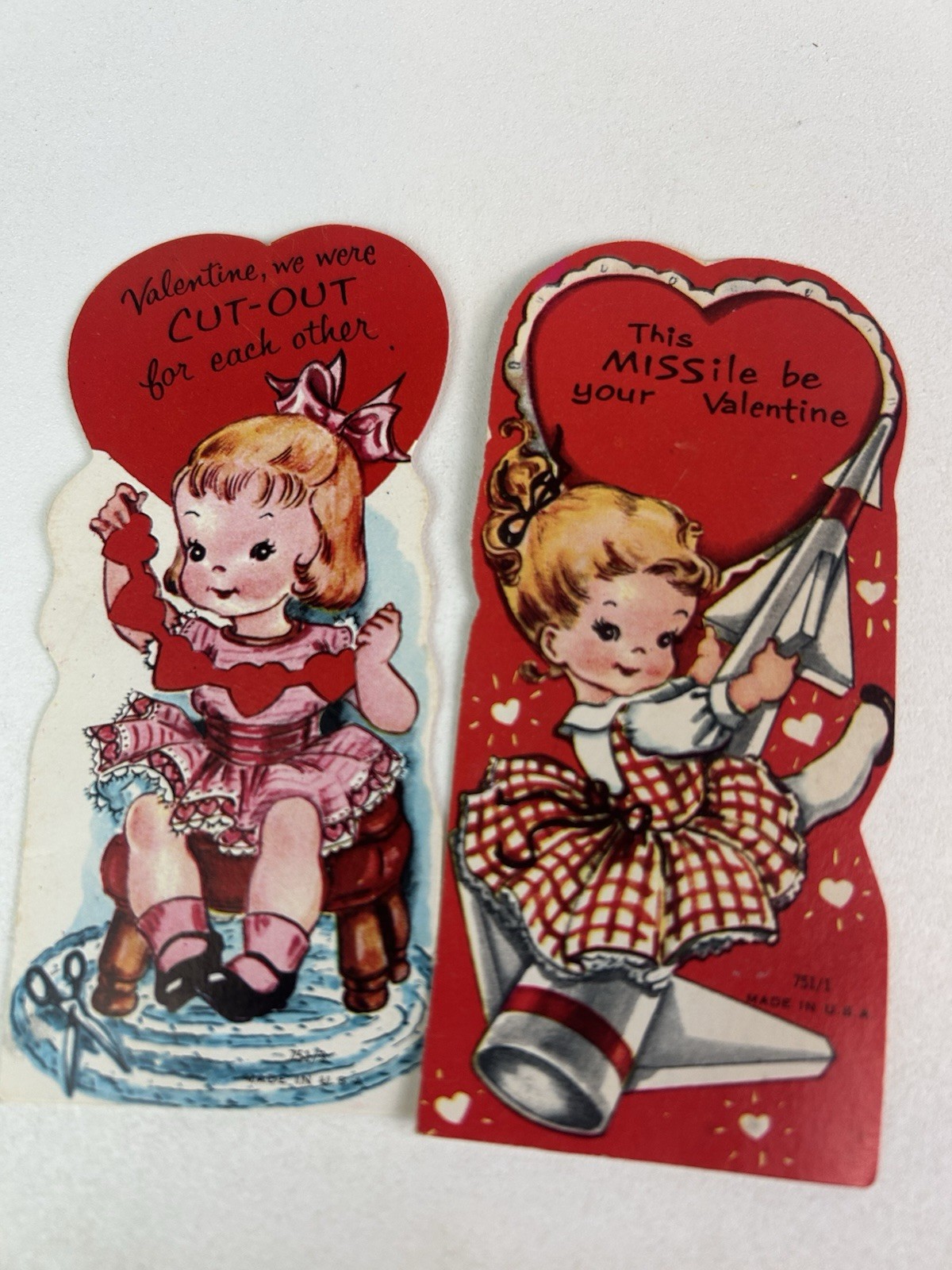 Die Cut Valentines, , Cards, Mid Century, School Classroom Cards. 82 Cards
