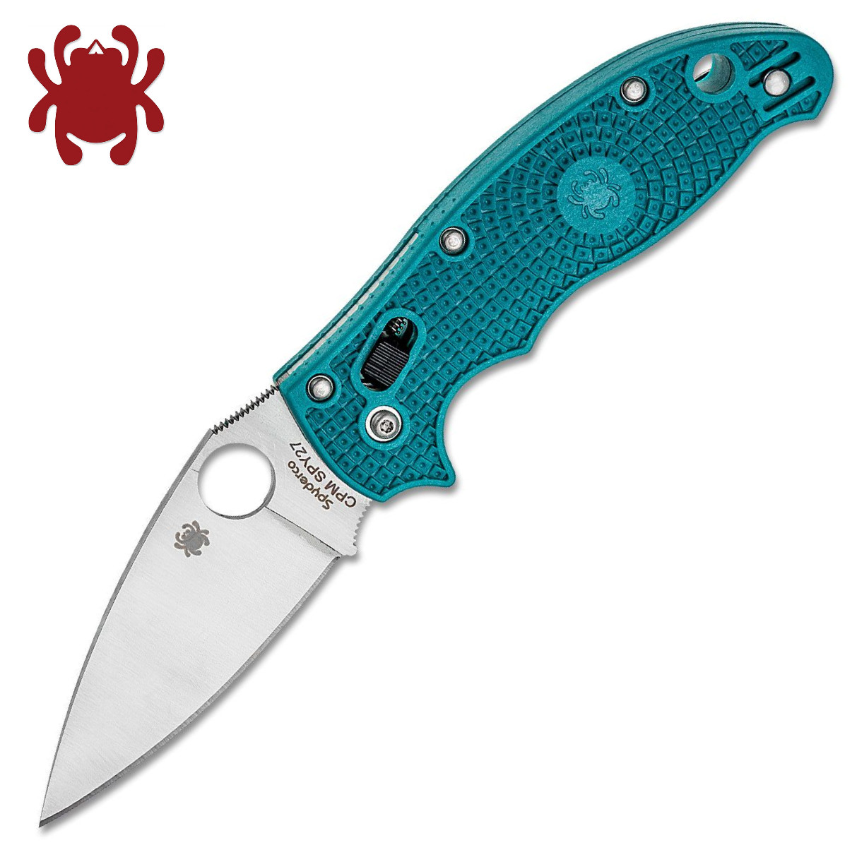 Spyderco Manix 2 SPY27 Satin Plain Blade Mineral Blue FRCP Handles C101PCBL2