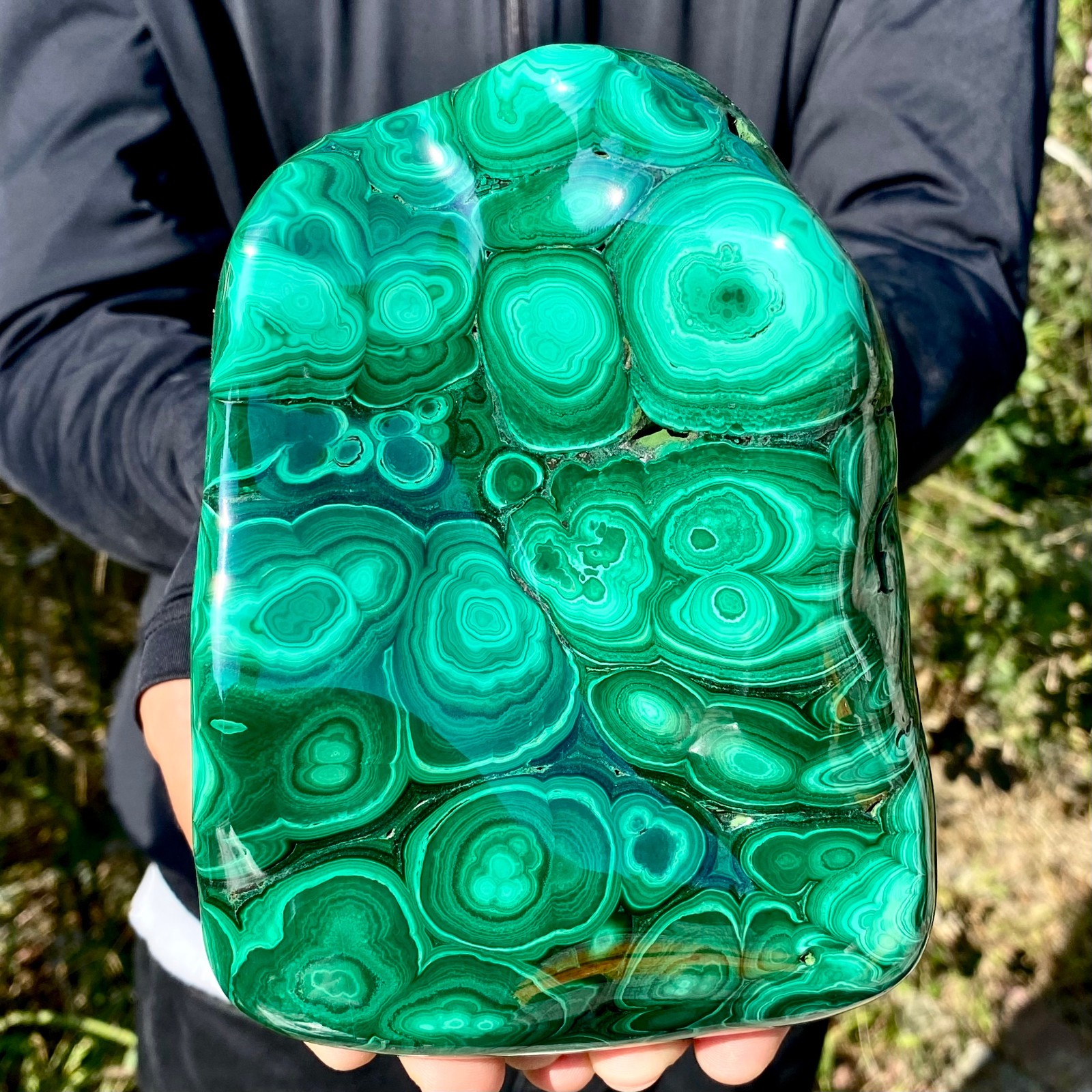 3.8LB Natural Polished Malachite Mineral freeform specimen Reiki Stone Healing