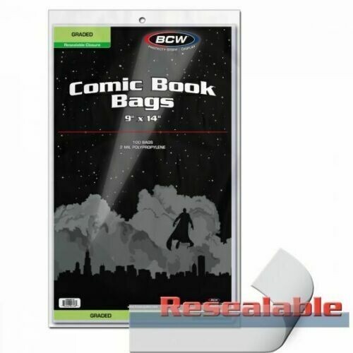 BCW Plastic CGC Graded Comic Storage Bin +25 BCW 2M Mylar Graded Bags Bundle