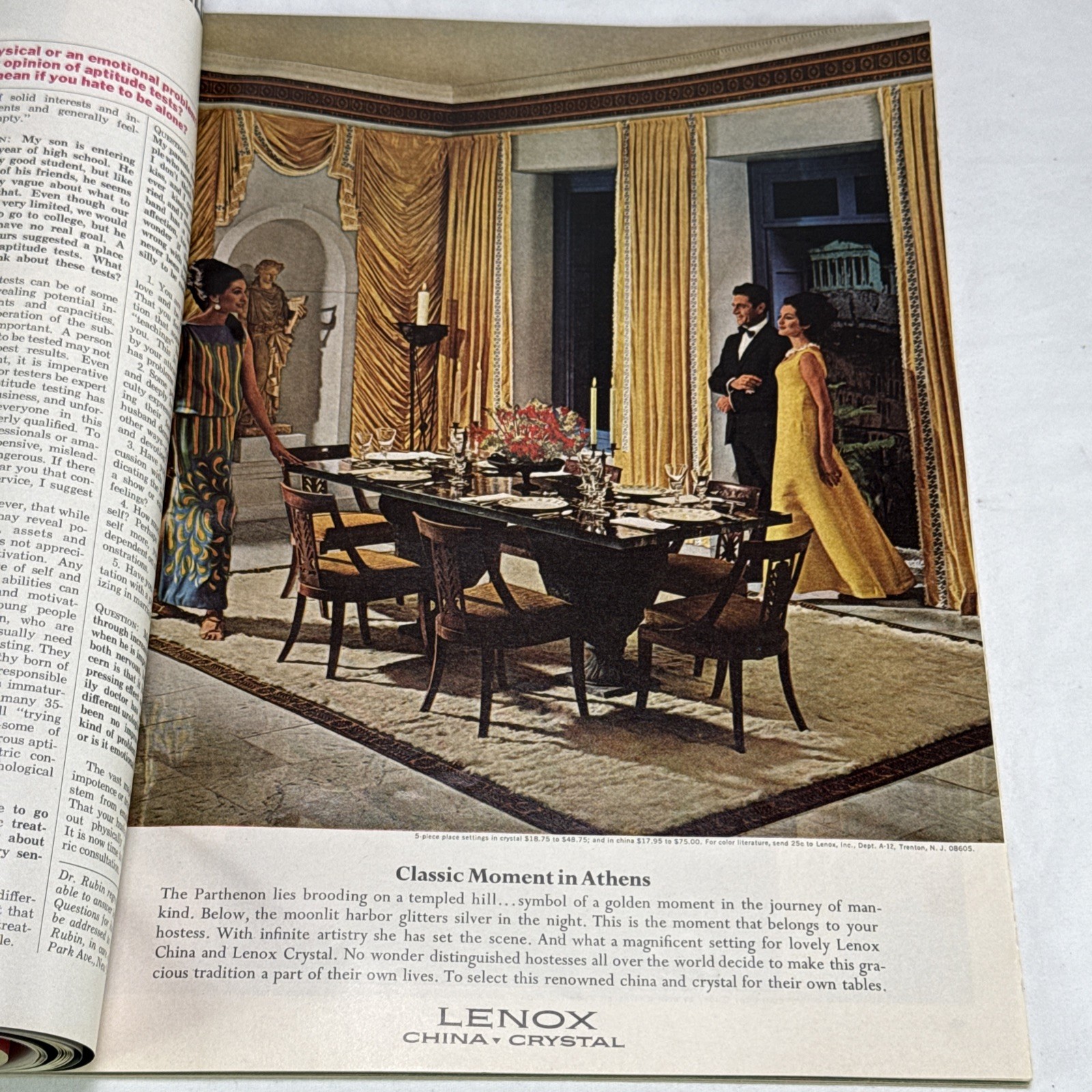 1960s Revlon Private eyelashes mod vintage cosmetic ad Mc Call’s Magazine READ