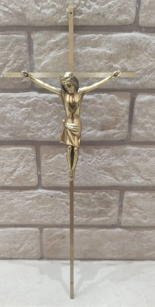 Large Vintage Cross Copper Gold Color Church Dedicated to the worship of God