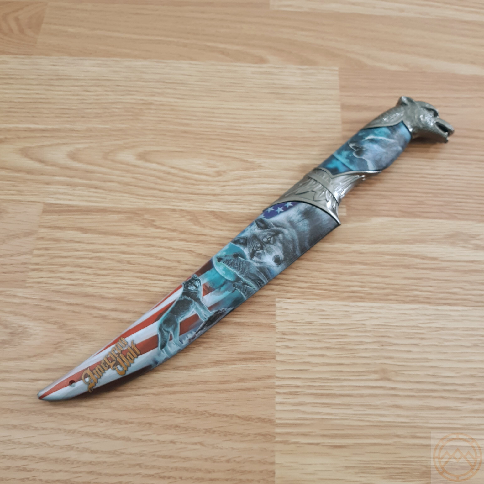 Rite Edge Fixed Knife 13.5″ Stainless Dagger Blade Wolf Plastic Handle 420 Steel