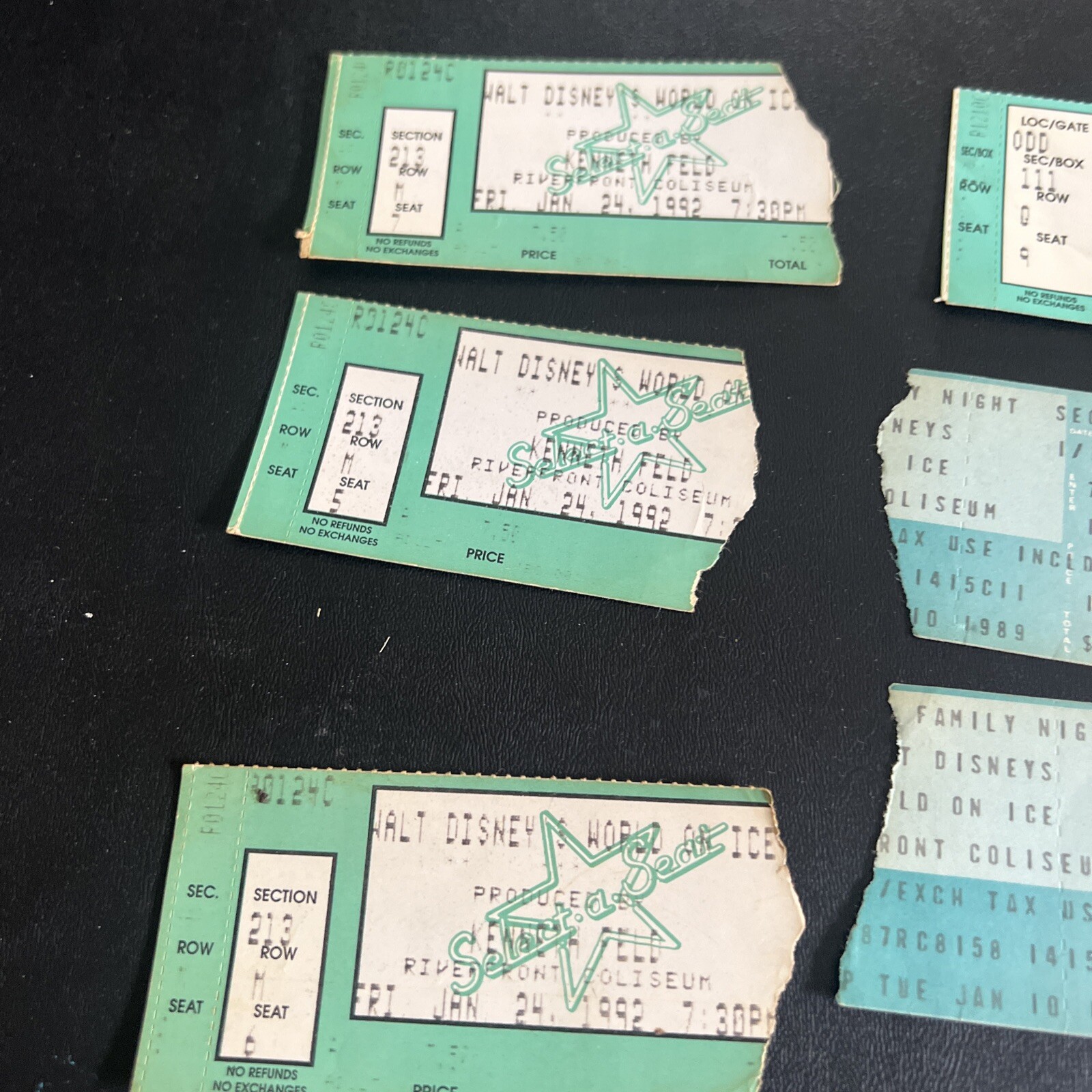 Vintage Disney On Ice & World On Ice Ticket Stubs