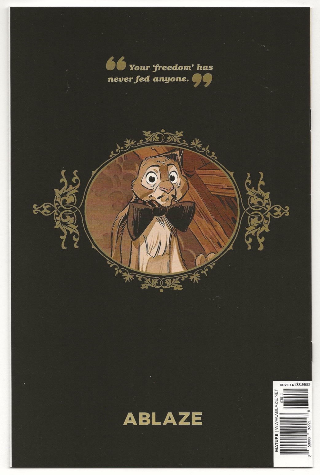 Ablaze ANIMAL CASTLE #3 first printing Cover A
