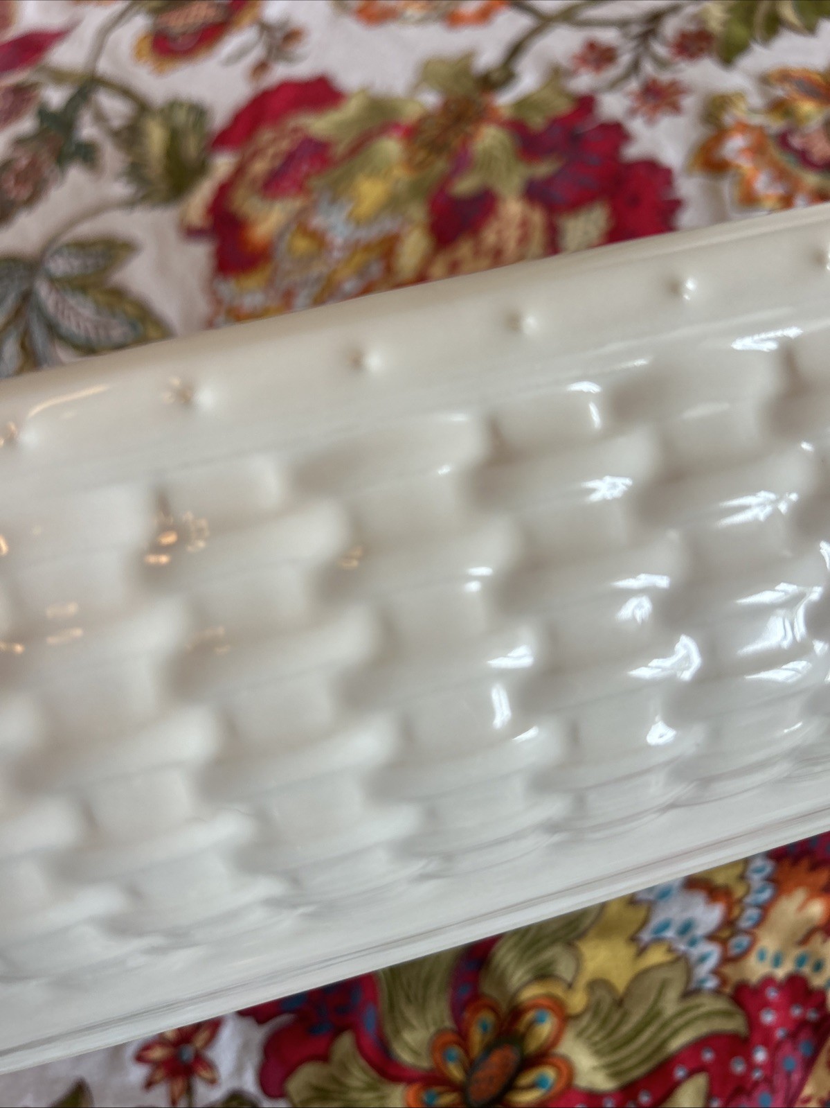 Rare Longaberger Woven Traditions Dish Rectangular Baker 12.5″ x 6.5″ Ivory