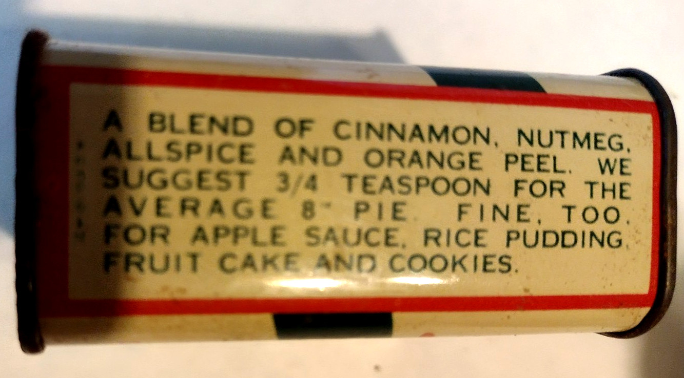 DURKEE’S APPLE PIE SPICE TIN 2 OZ RARE Vintage Baking