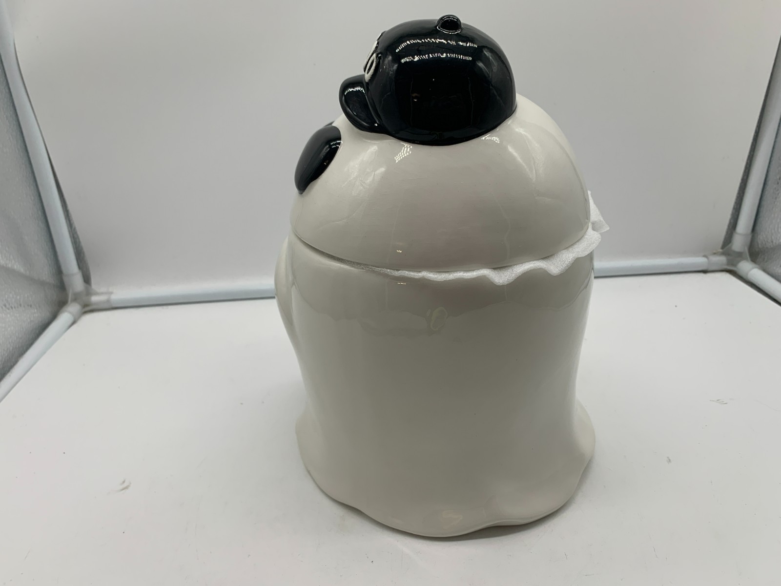 Jack O lantern Ceramic 8.5in Boo Ghost Disco Ball Cookie Jar BB01B54031