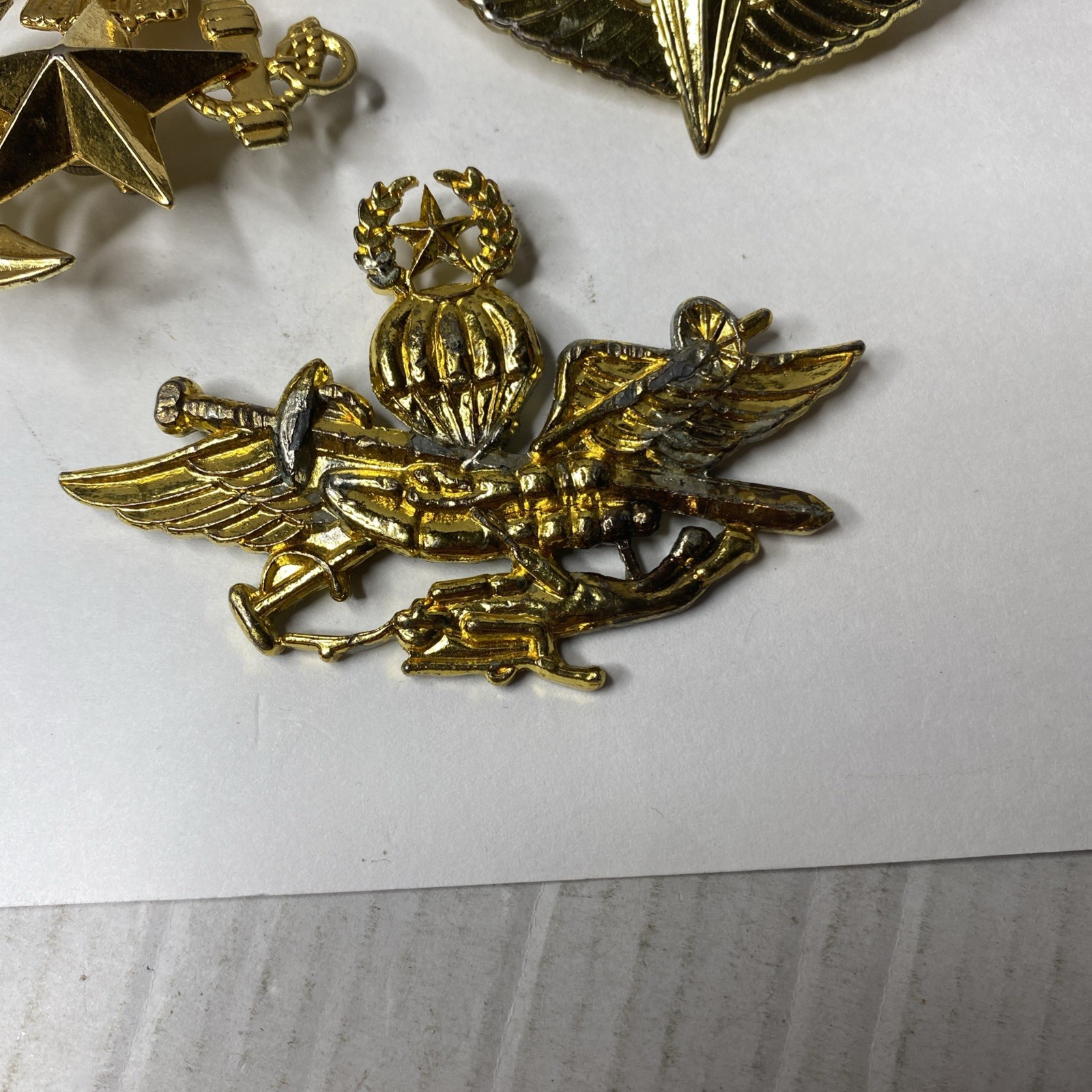 Republic Of Korea ROK Marine Corps Visor Hat Cap & Parachute Badge X3