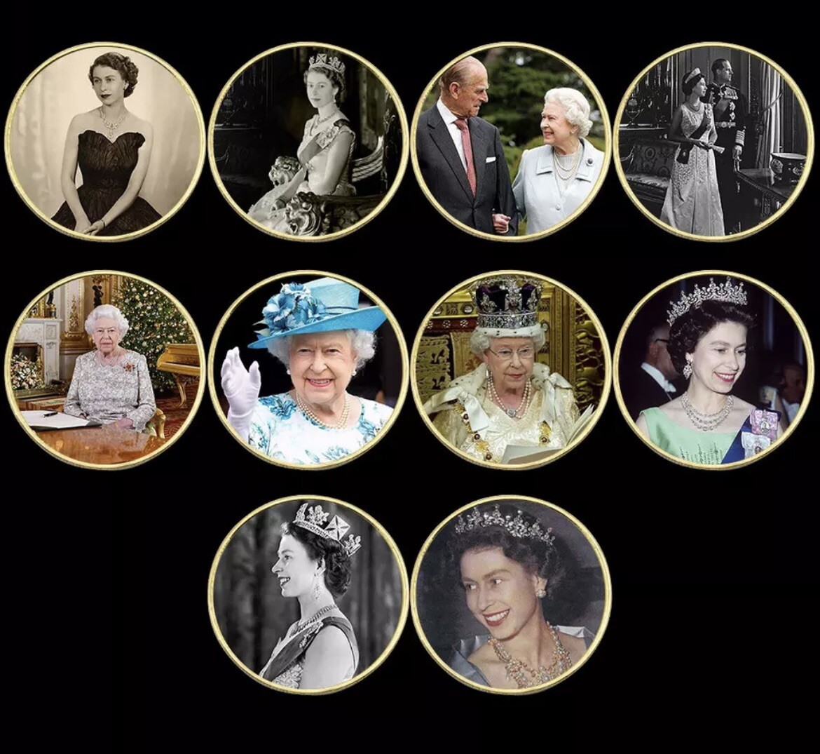 British Monarchy Queen Elizabeth II x10 Coins Set – Through The Life Of queen