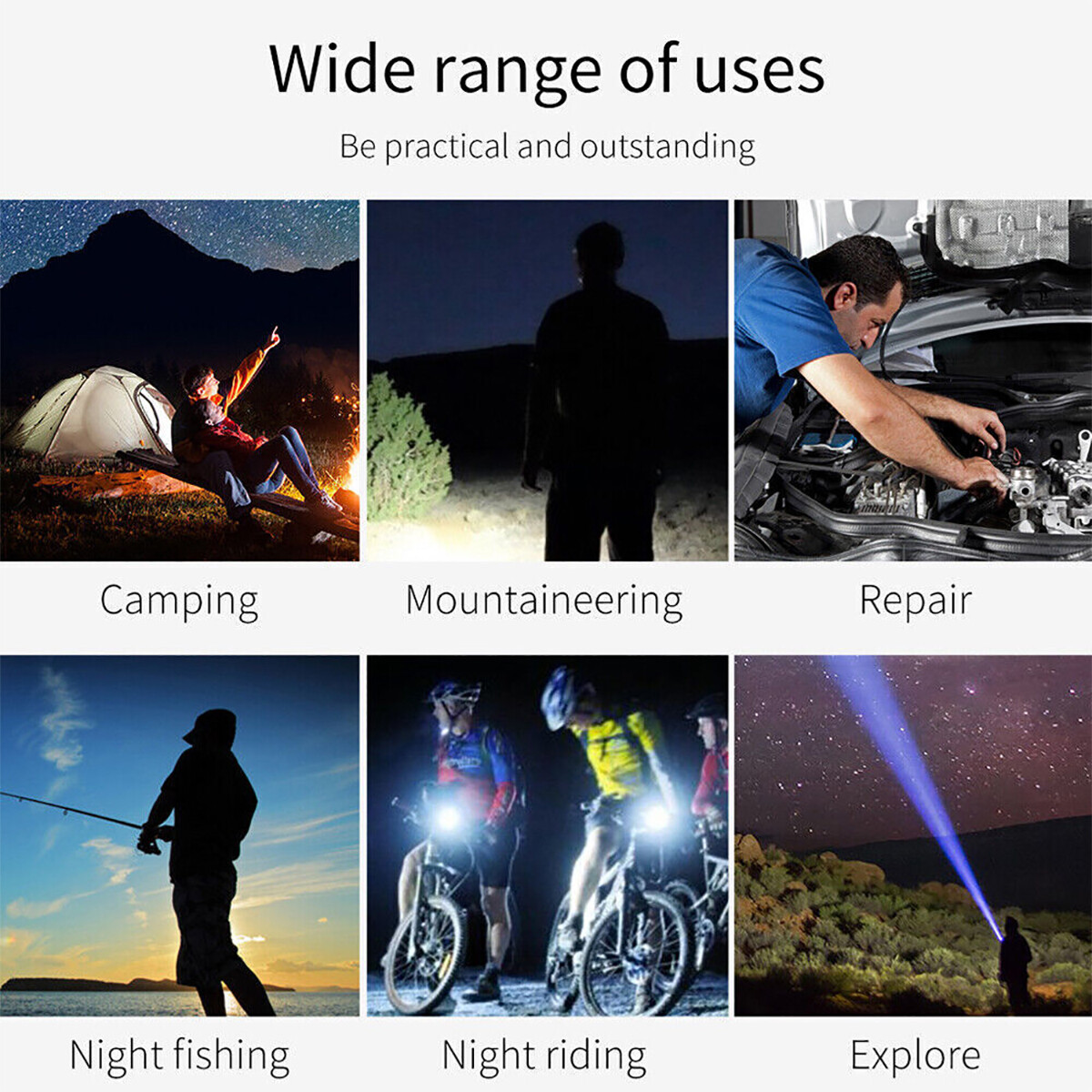 1-3 Pack Super-Bright LED Tactical Military LED Flashlight Torch 3 Mode Zoomable