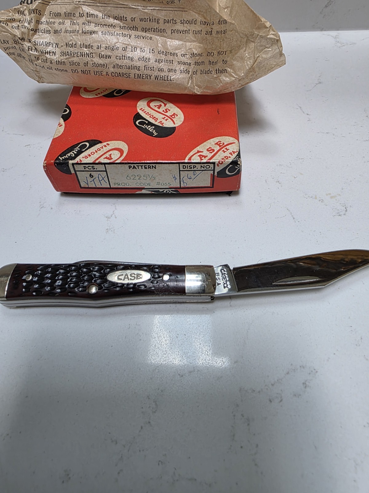 Case XX VINTAGE 6225 1/2 knife Know As “Old Coke Bottle” 2 BLADE