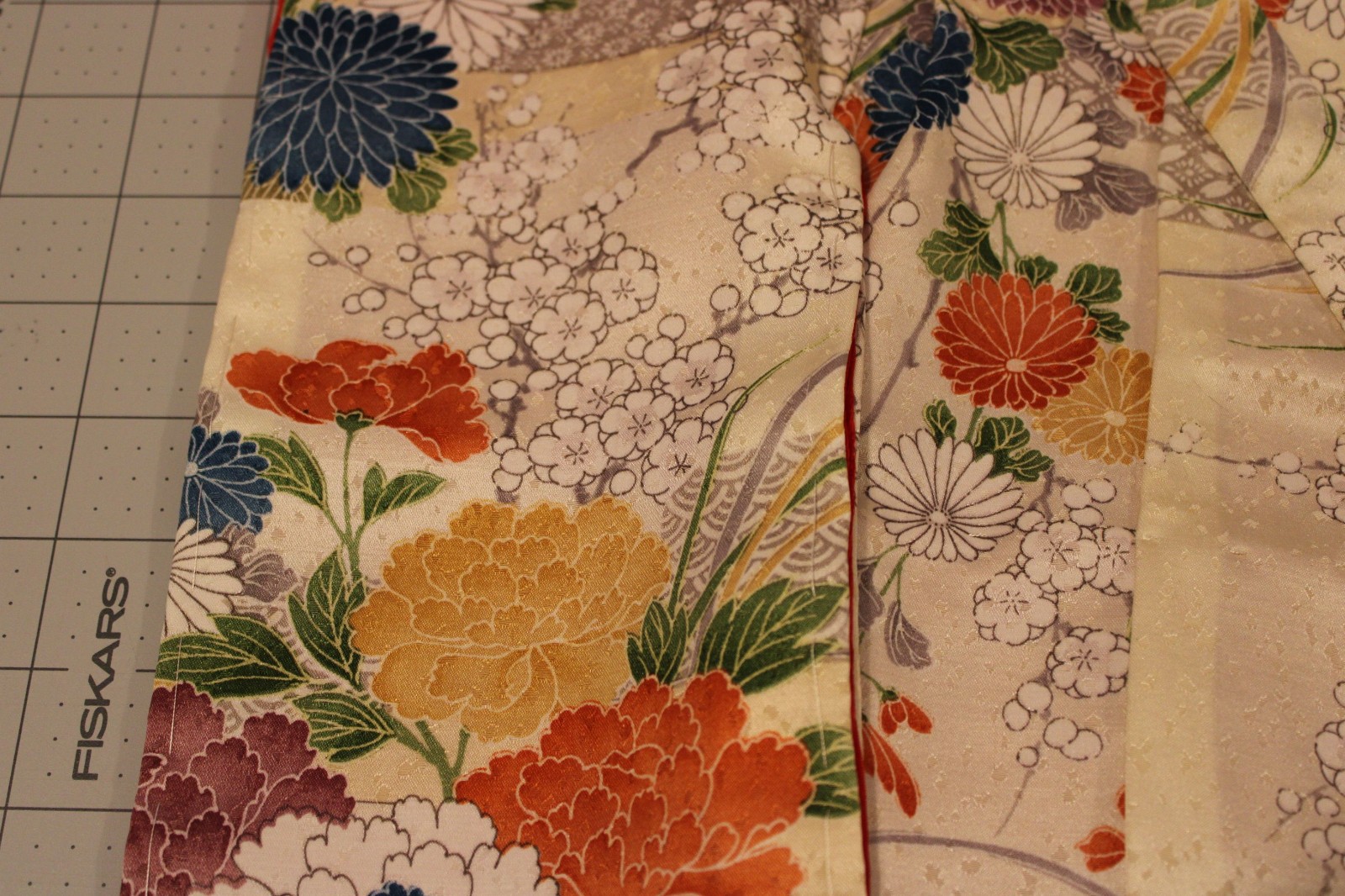 Ichimatsu Doll Kimono Floral Plum Blossoms (15 inch length)