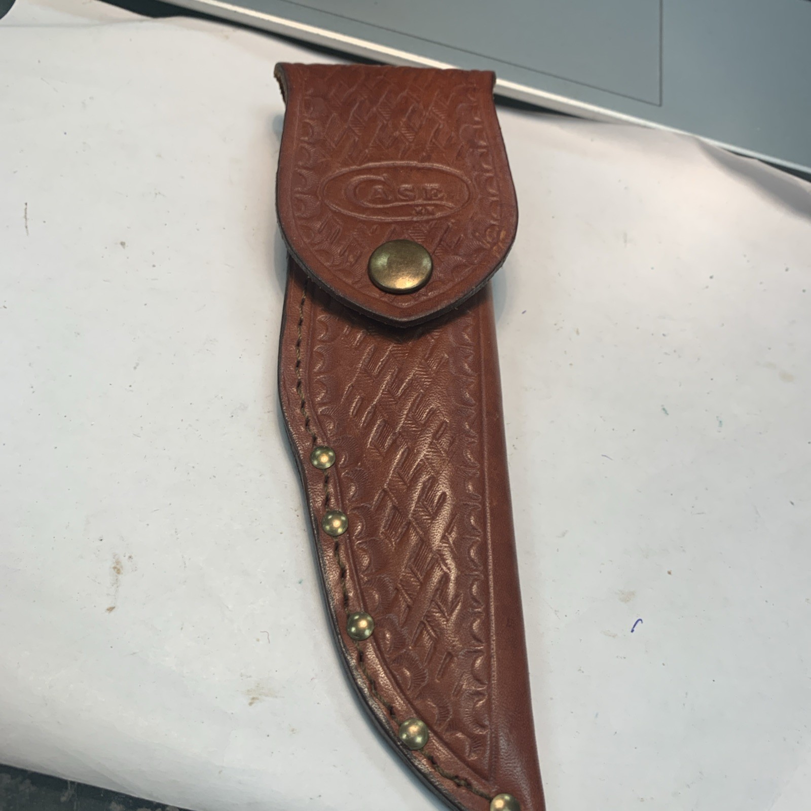CASE Leather Tooled Knife Sheath Belt Loop 7 1/2 Inches New Unused