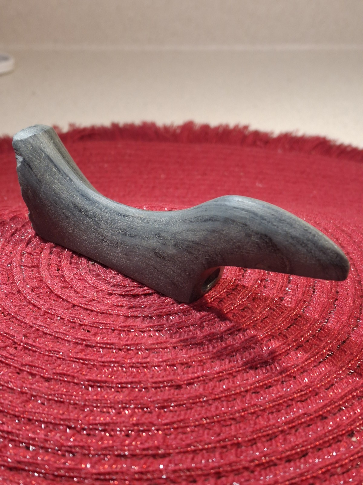 Native American Glacial Kame Culture Glacial Banded Bar Type Birdstone