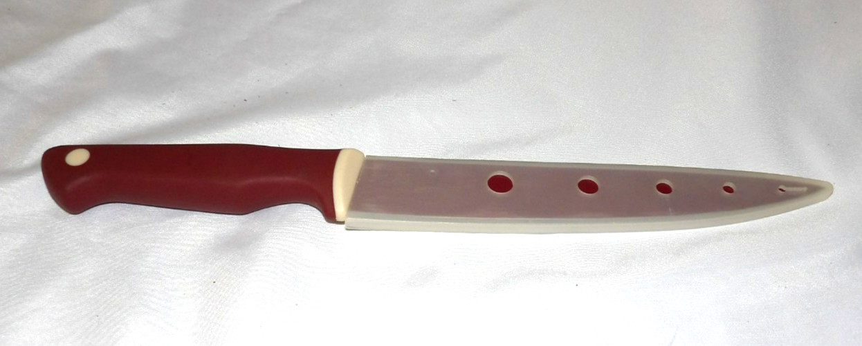 PAULA DEEN Red Easy Grip Butcher Knife 13″ Long 8″ Blade