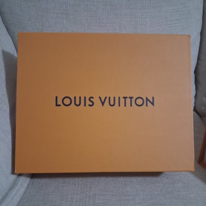 Louis Vuitton Solid Orange/Beige Rectangle Box w/ Lift-Off Lid 2000-2009