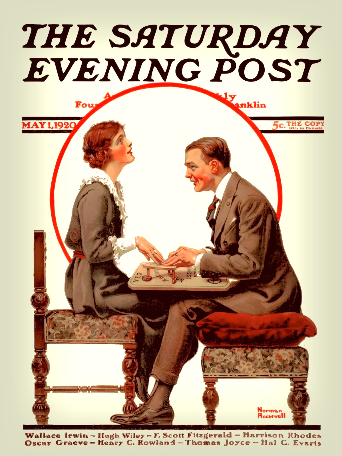 NORMAN ROCKWELL Ouija Board Illustration Occult Magazine Cover – Print 8 x 10 in