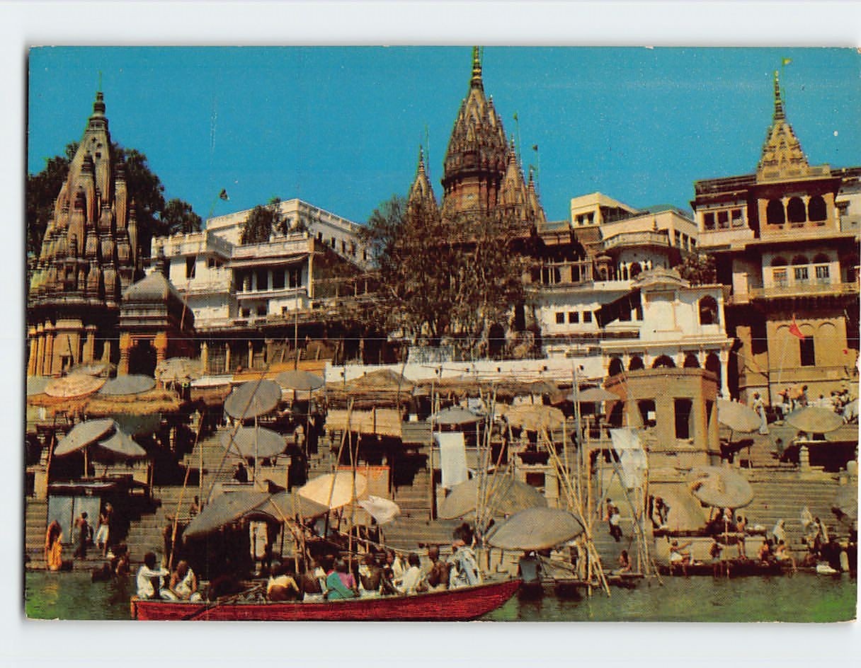 Postcard Manikarnika Ghat Varanasi India