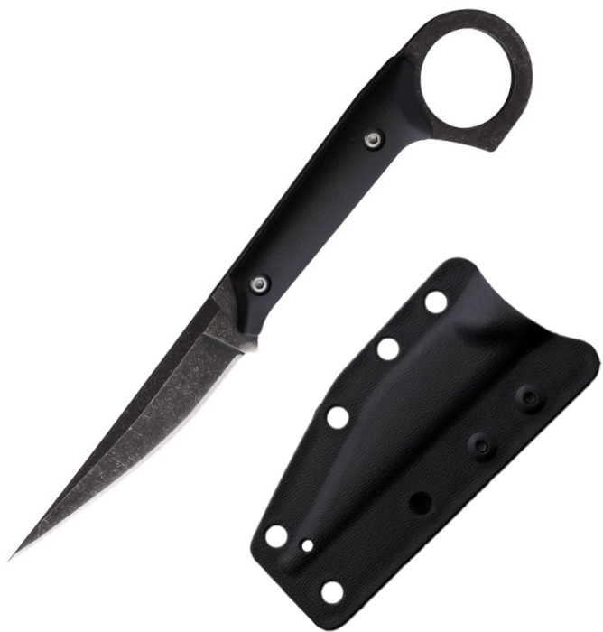 ElitEdge Fixed Knife 3.25″ 440 Steel Full Tang Blade Black Synthetic Handle