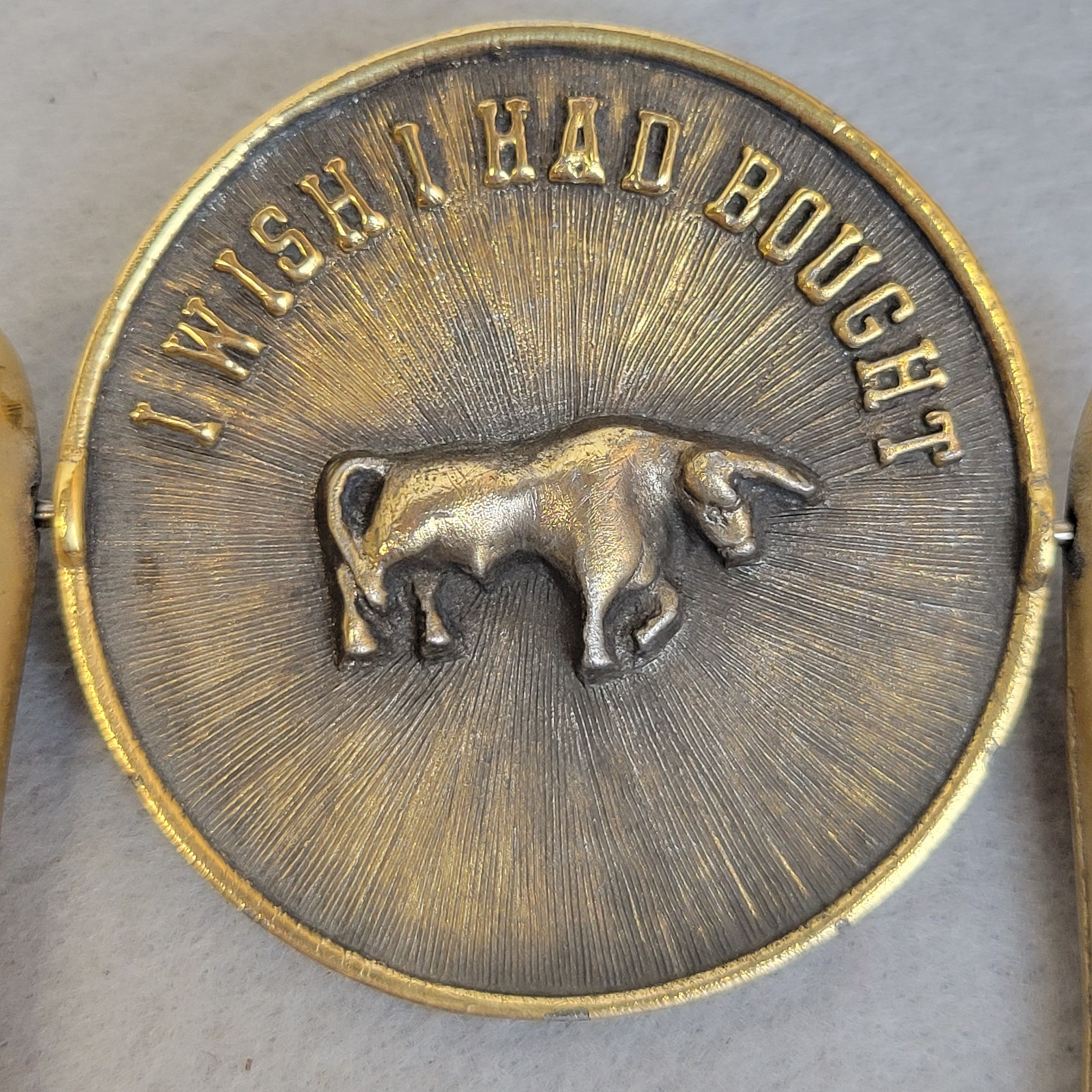 Vintage Bull & Bear Wishbone Spinner Ted Arnold Ltd Solid Brass Stock Market