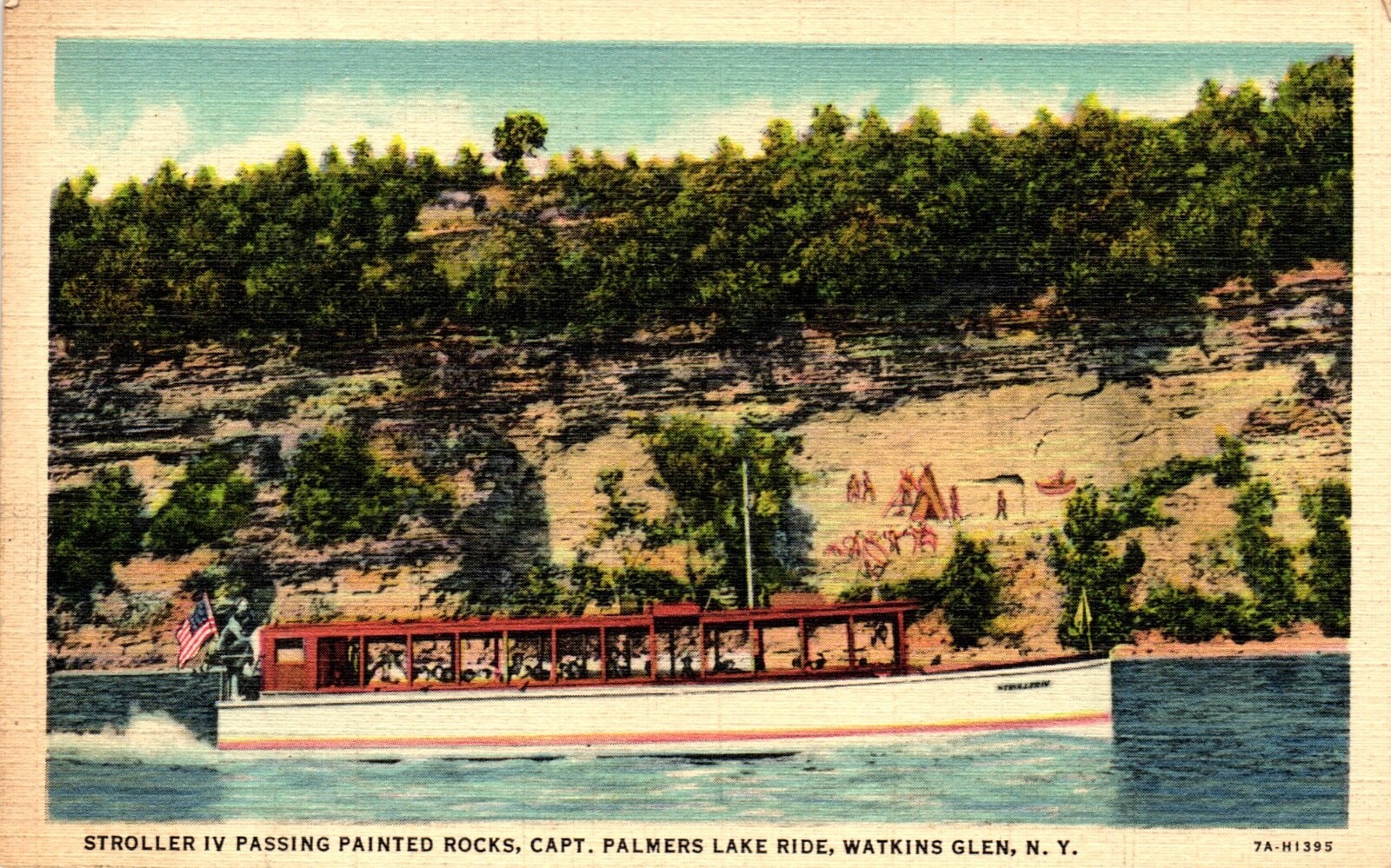 Postcard stroller 4 passing painted rocks cap. Palmers lake ride, Watkins Glen