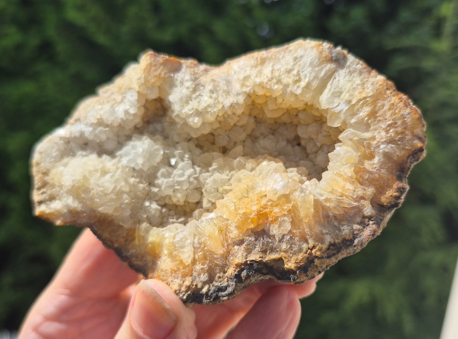 Natural Crystal Geode Druzy Quartz Mineral Specimen 4.25″ Sparkling Earth Tones