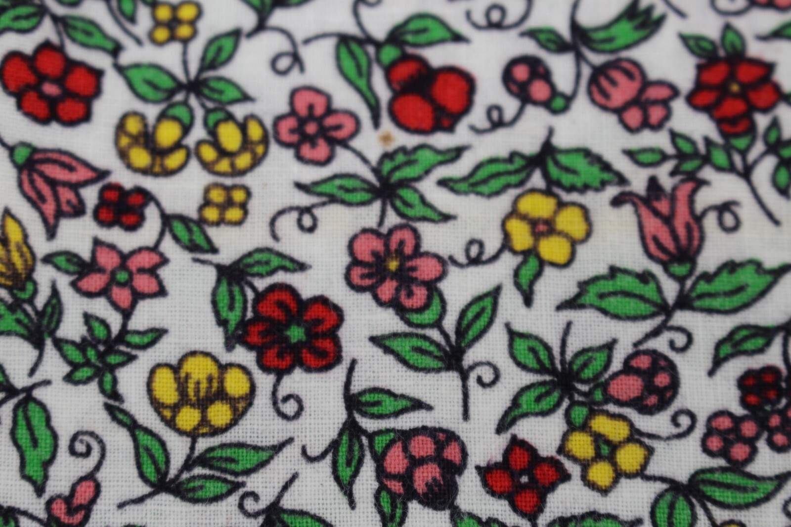 Feed Flour Sack Fabric Calico Flower Red Pink Yellow Opened Printed Bag Original
