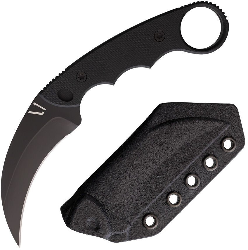 GBRS Group Combat Fixed Knife 3.25″ S45VN Steel Karambit Blade Black G10 Handle