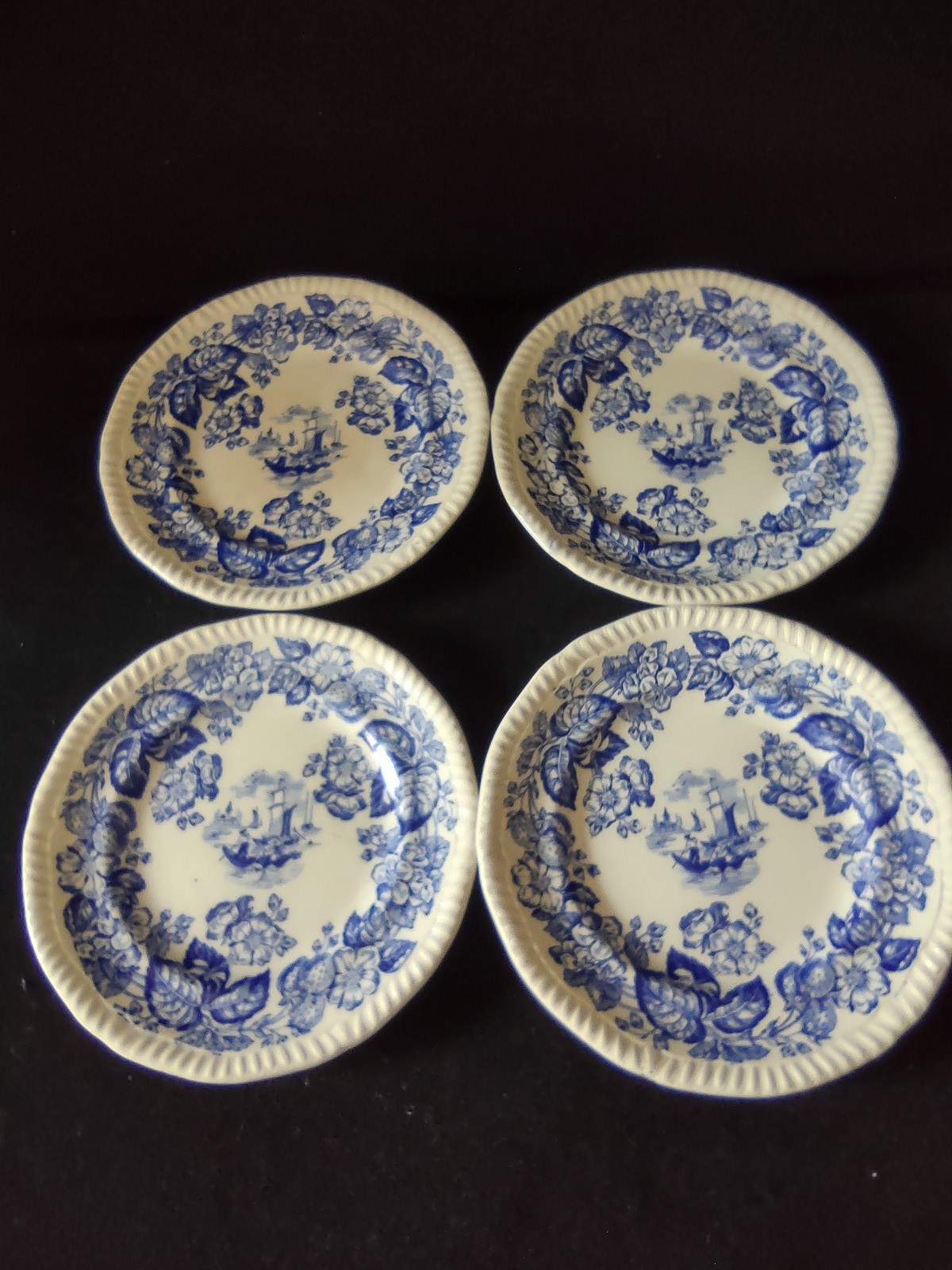 Vintage Spode Old Salem Blue Earthenware Plate English Transferware x 4 lot5816