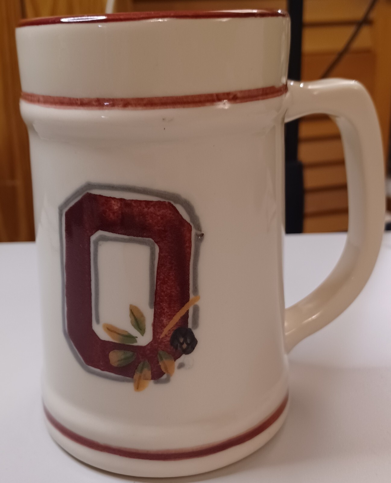 HARTSTONE POTTERY VTG Tall Mug Tankard Stein Ohio State OSU Block O