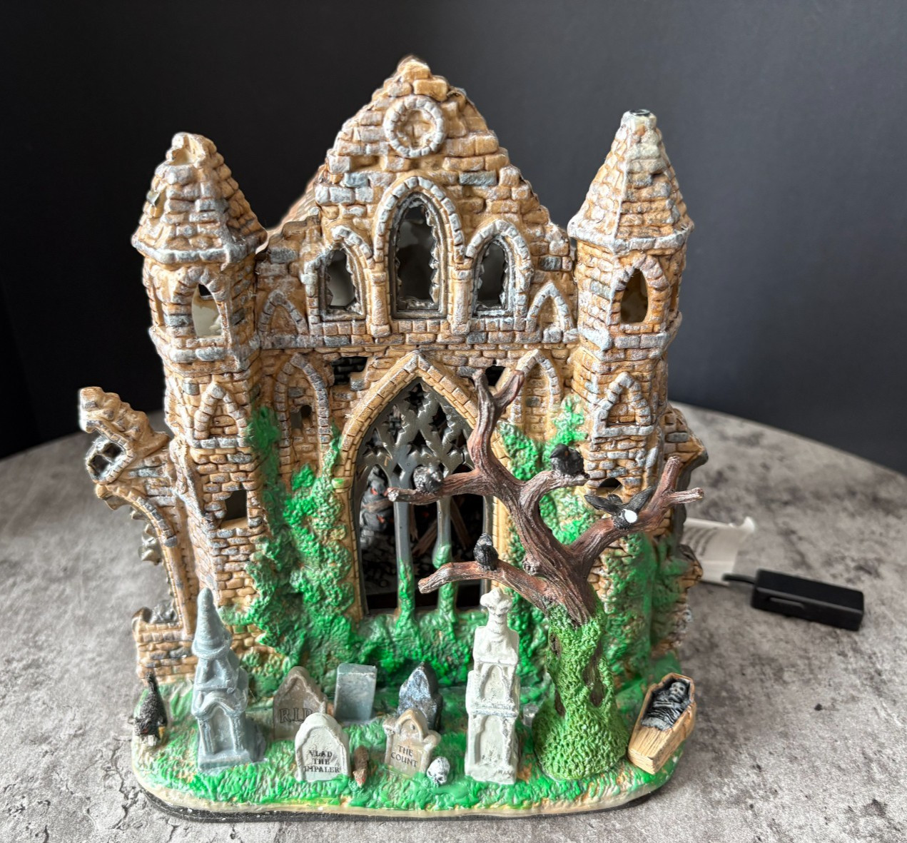 Lemax Spooky Town Gothic Ruins 95466 Tested Working Box No Adapter