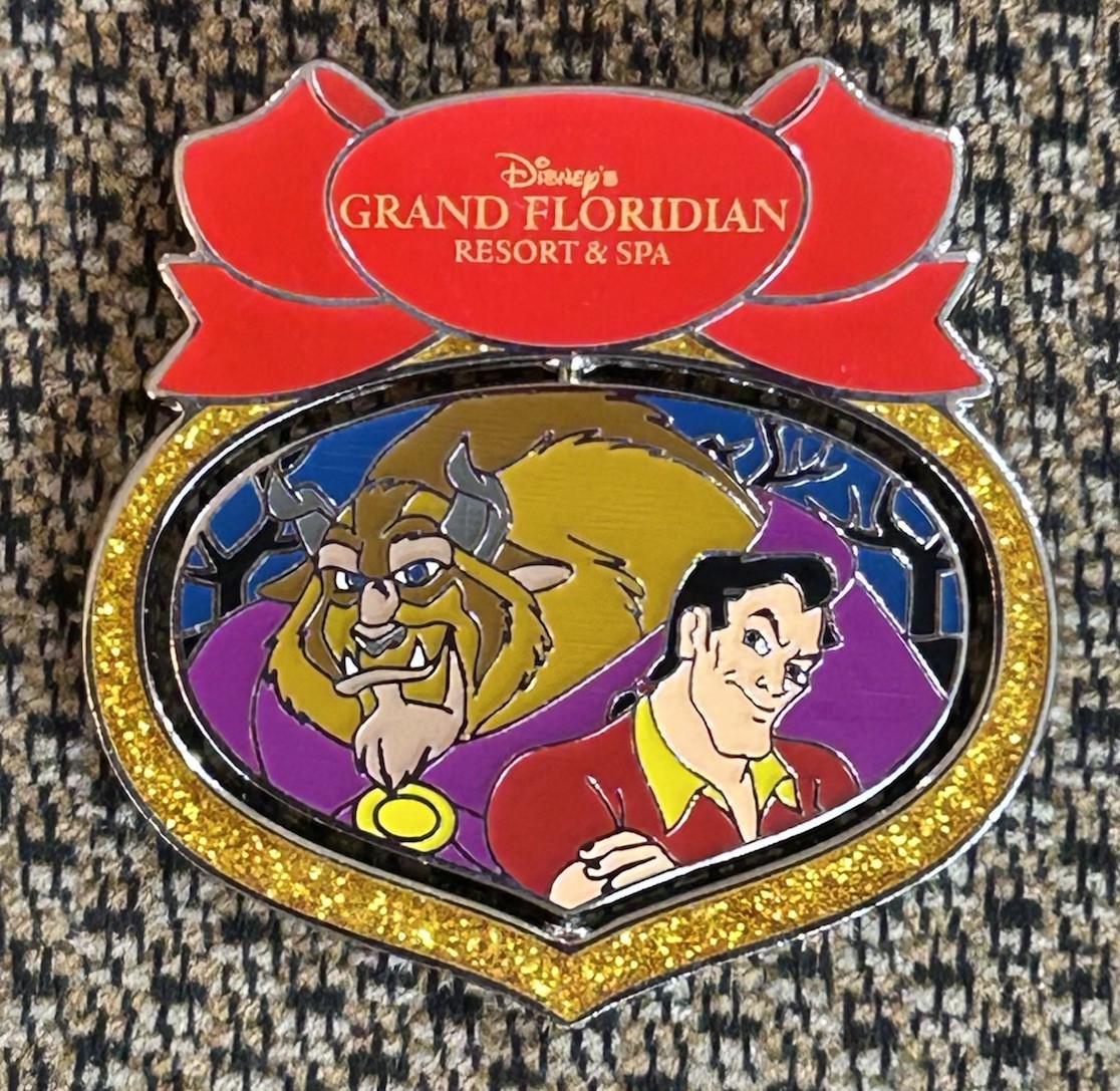 Disney Happy Holidays 2022 Grand Floridian Resort Beauty & The Beast Gaston Pin