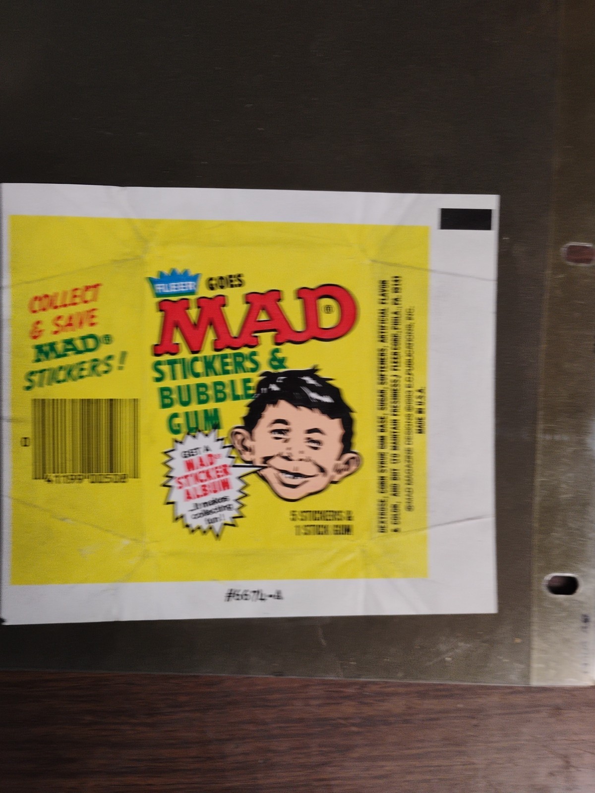 Clear Goes Mad Stickers And Bubble Gum Copyright 1983 Empty Wrapper