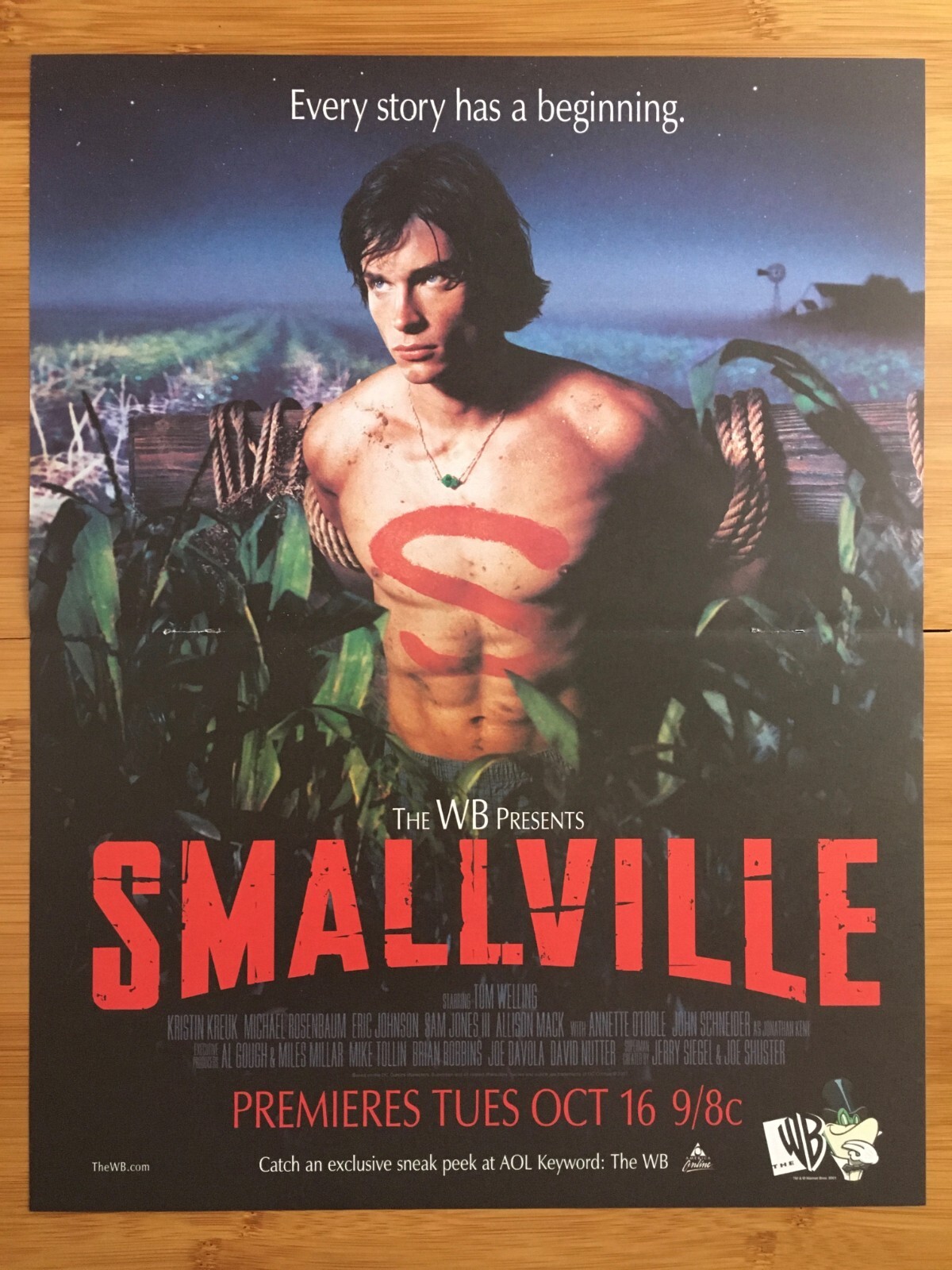2001 Smallville TV Series Premiere Print Ad/Poster Superman Tom Welling Wall Art
