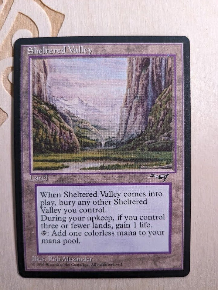 MTG – Sheltered Valley – Alliances – Uncommon – Land – Excellent / Near Mint
