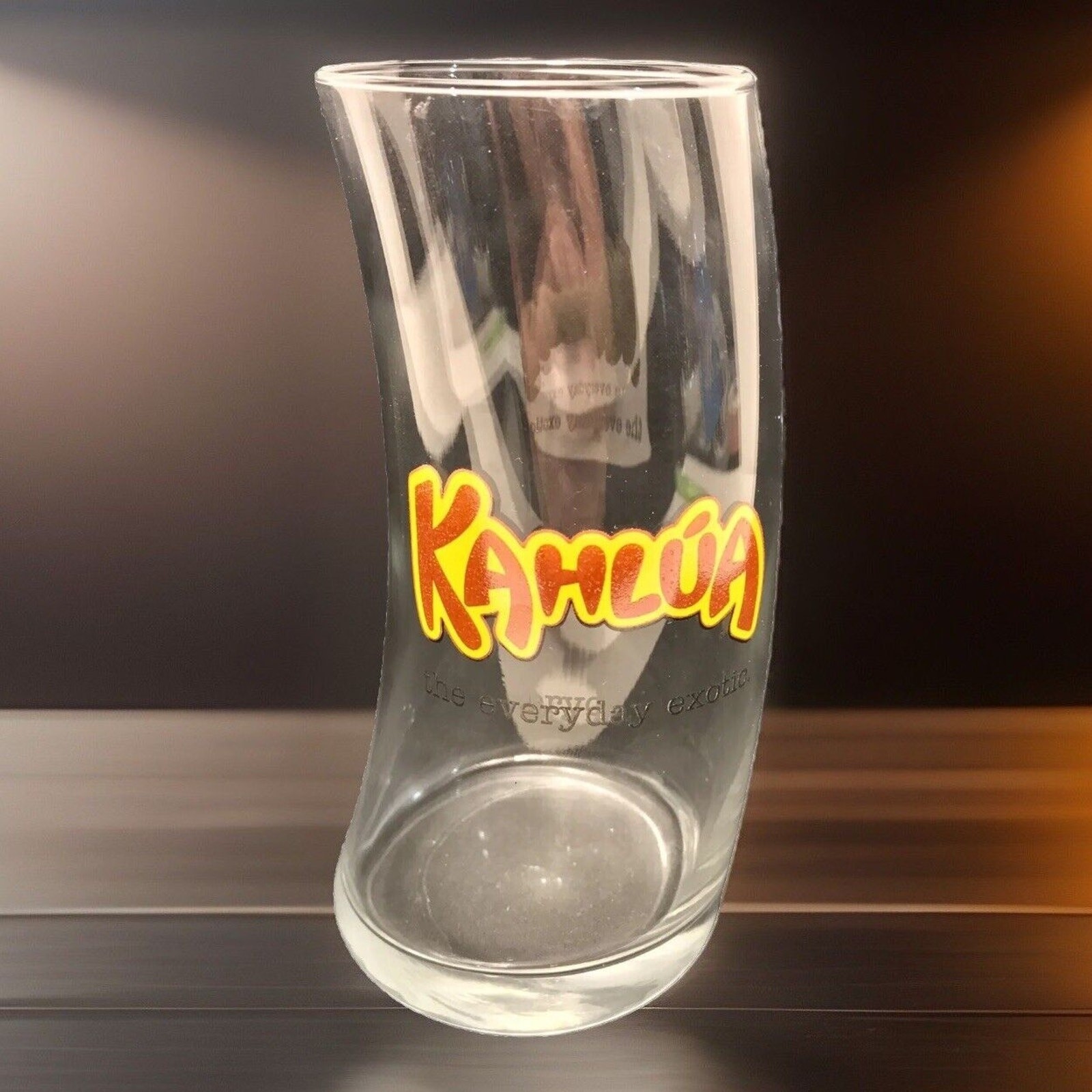 KAHLUA Curved Horn Highball Glass Tumbler Barware 16oz the everyday exotic 6 1/4
