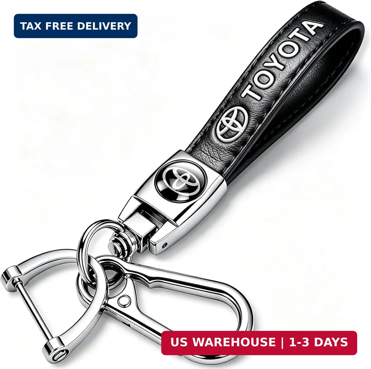Genuine Leather Car Keychain for Toyota Corolla, RAV4, Highlander Series Car Key