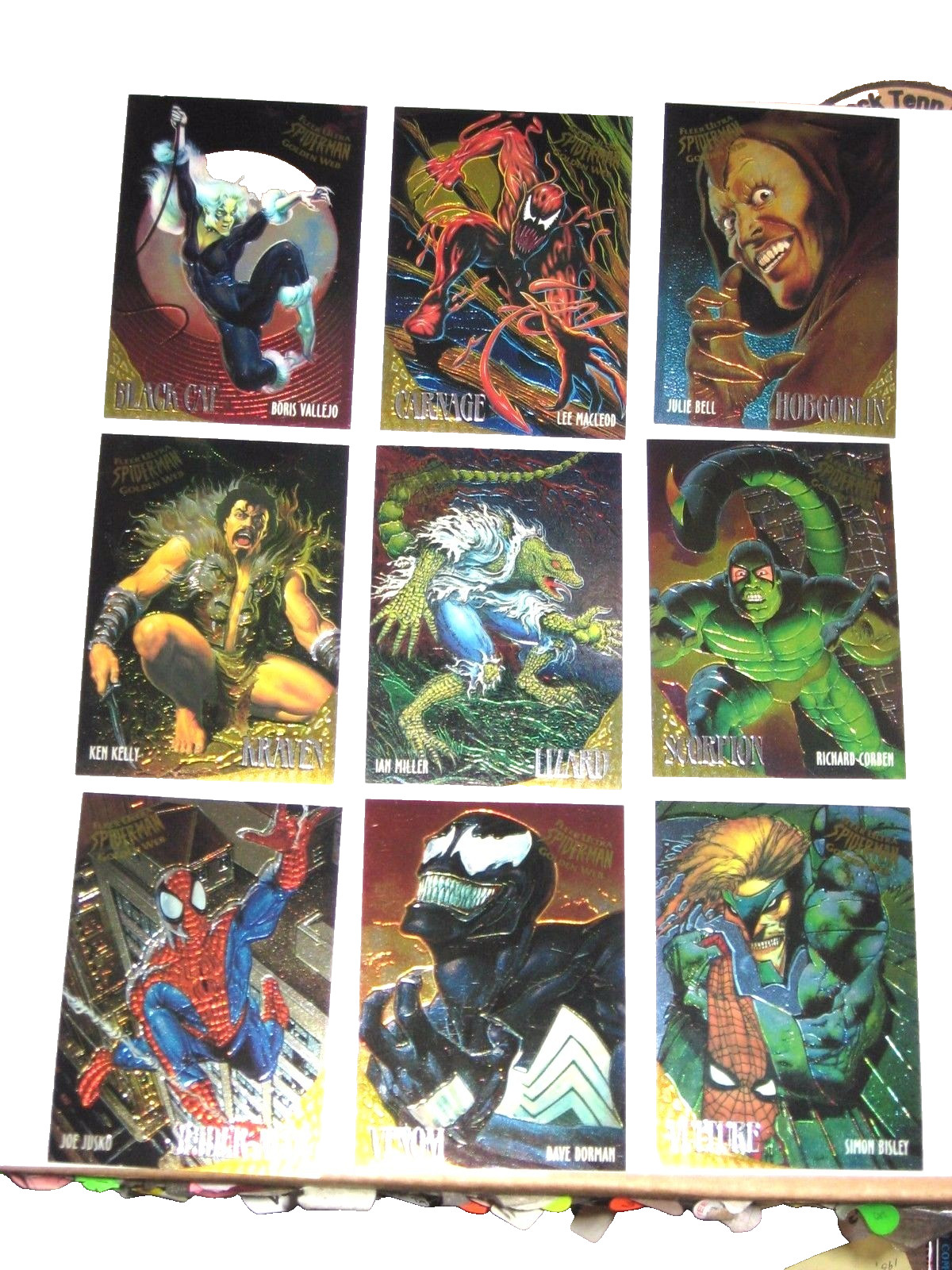 1995 Fleer ULTRA Spider-Man INSERT GOLDEN WEB 9 Card Set VENOM CARNAGE