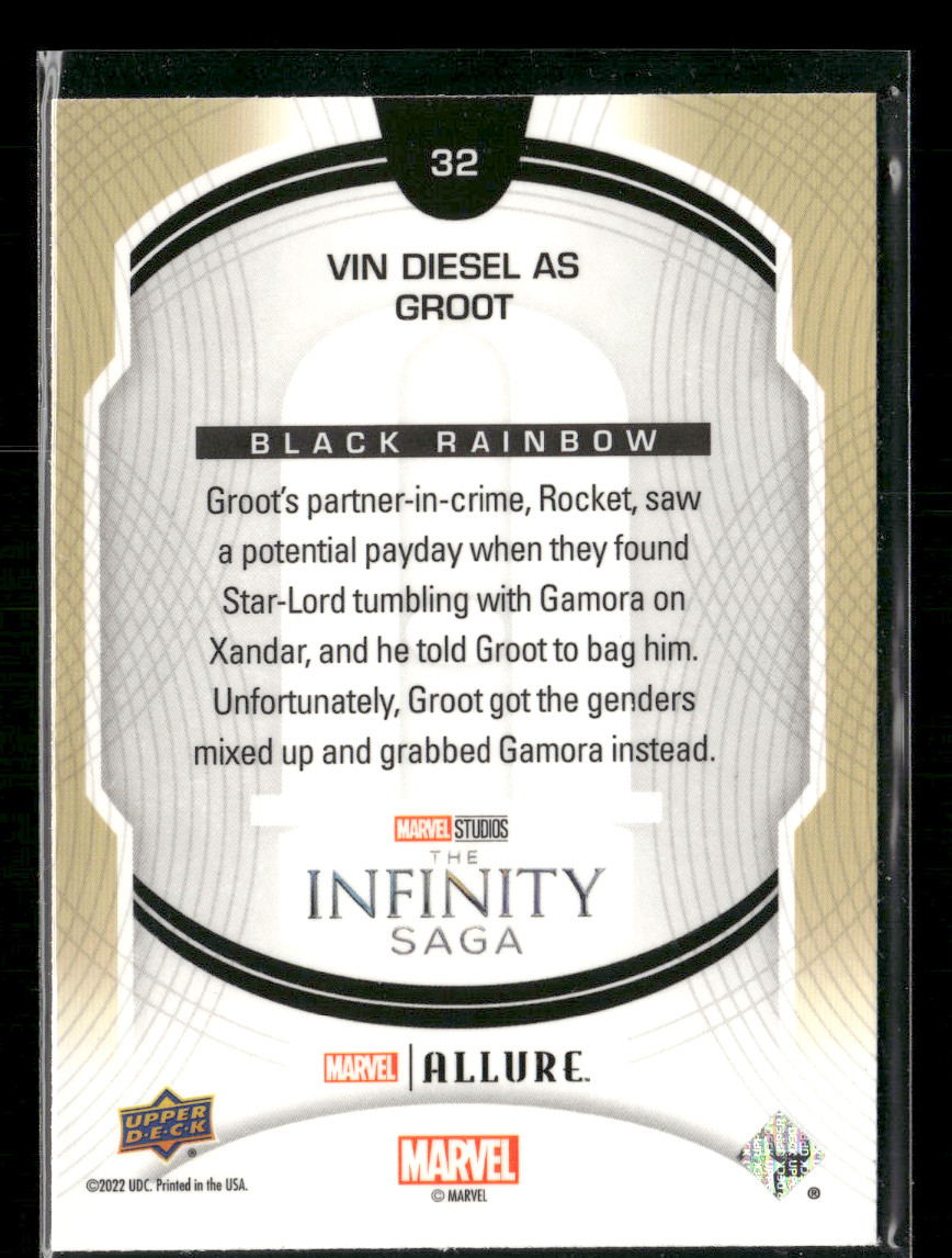 2022 Upper Deck Marvel Allure Card #32 Groot Black Rainbow Vin Diesel