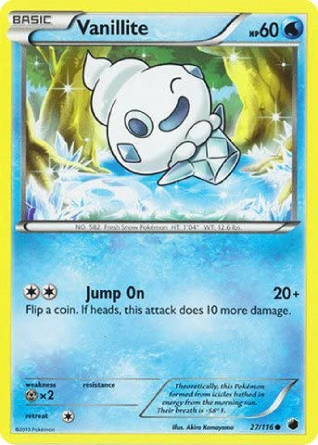 POKEMON CARD VANILLITE 27/116 NO 582 FRESH SNOW POKEMON TCG CCG