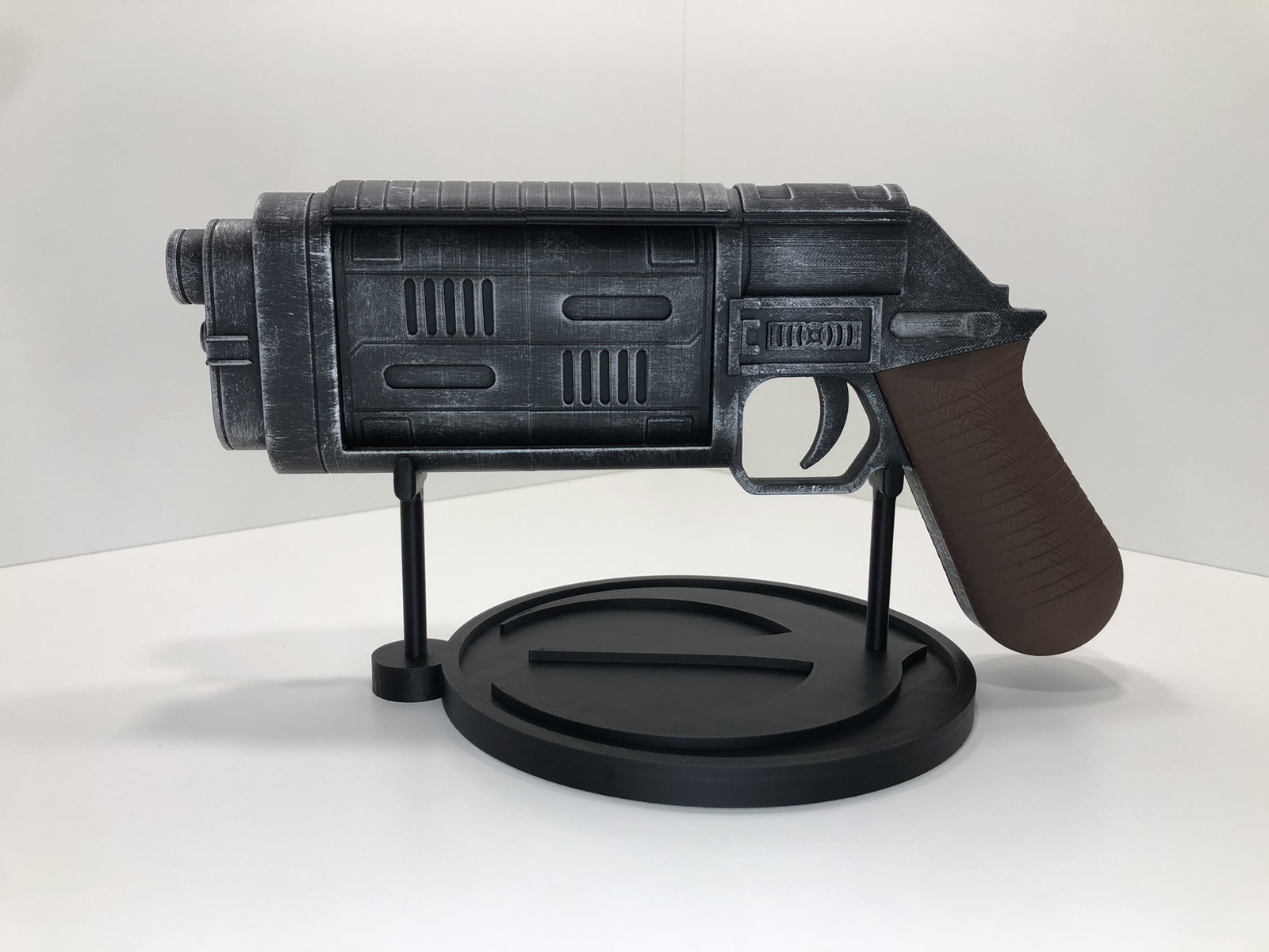 Cassian Andor Blaster 3D Printed Prop Gun With Stand Fantasy & Cosplay