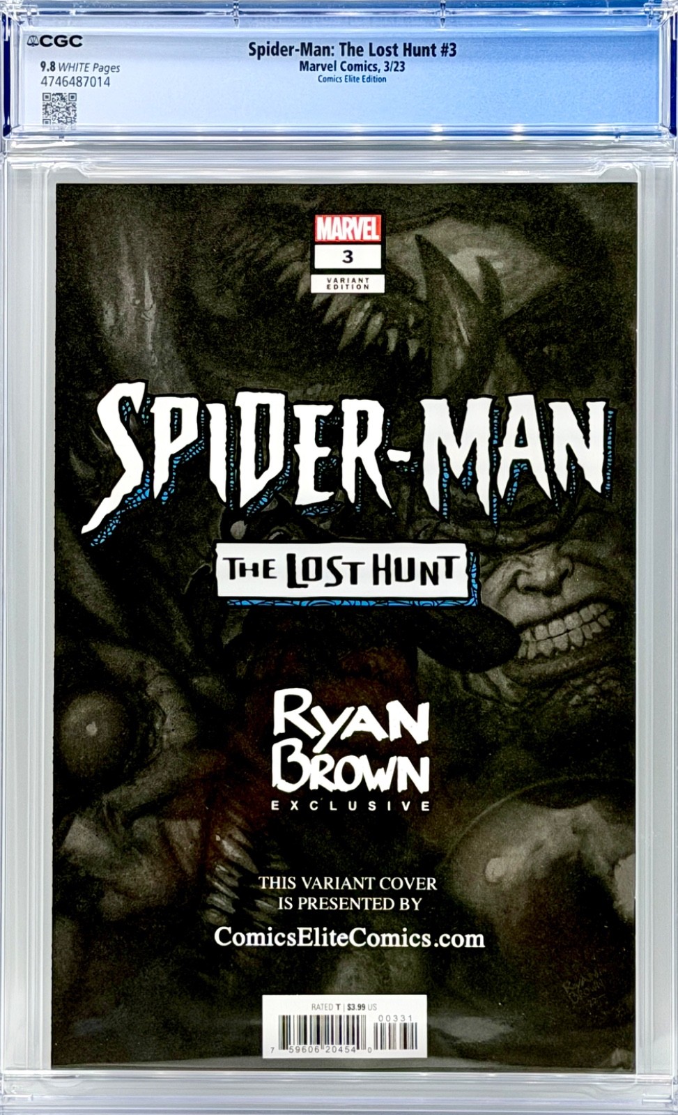 Spider-Man The Lost Hunt #3 CGC 9.8 Ryan Brown Virgin Variant Ltd 1000 COA