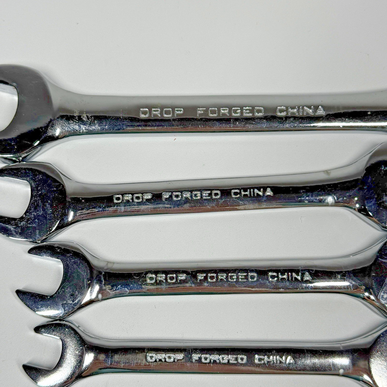 12 Pc SAE Metric Double Open End Wrench Set Import Drop Forged China